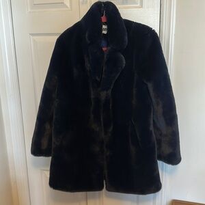 Apparis Black Faux Fur Coat
